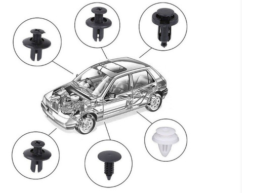 Kit Presilhas Grampos Carro Veículo + 4 Espátulas Extratoras