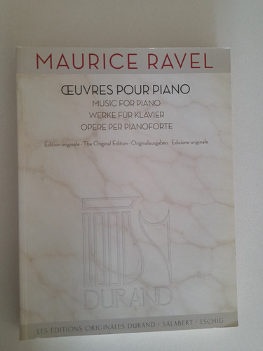 Libro Partituras Piano Maurice Ravel
