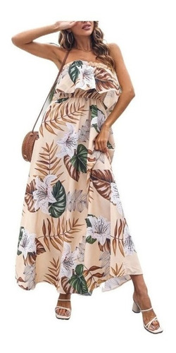 Vestido Largo De Vacaciones Hawaiano Casual Para Damas