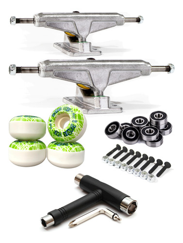Combo Trucks Skate Con Ruedas Rulemanes Abec9 Tornillos Y T Medida 149mm