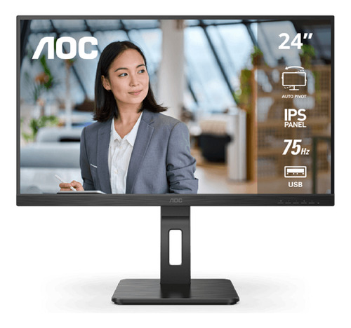 Monitor Aoc 24p2u Fhd Ips - Pivot, Usb, Hdmi, Dp, Vga
