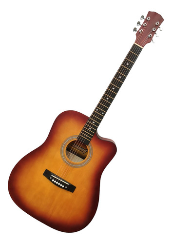 Guitarra Con Corte Acustica Y Caja Folk Importada