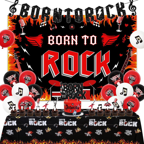 Decoraciones De Cumpleaños Con Temática De Rock And Roll, Su