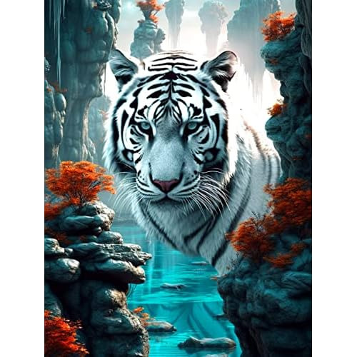 Kits De Pintura Diamante 5d Adultos Tigre Blanco, Arte ...
