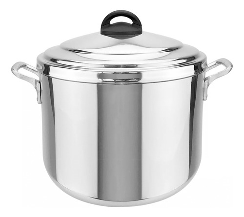 Olla Vaporera 12 Lts Aluminio Triple Fuerte Color Plateado