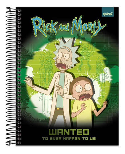 Caderno Universitário Capa Dura 15x1 240 Folhas Rick & Morty