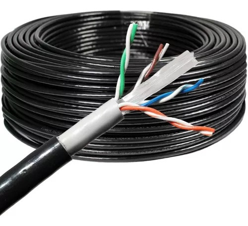 Rollo 100m Cable De Red Utp Categoria 6e Para Exteriores 