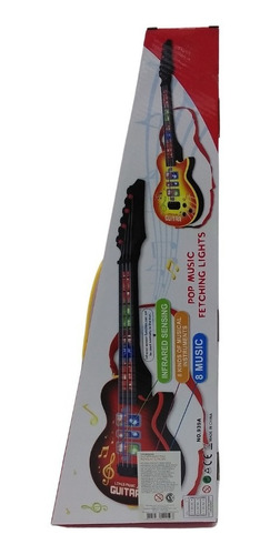 Imagen 4 de 6 de Guitarra Infantil Ukelele 52cm Con Luces A Pilas Y Correa Ed