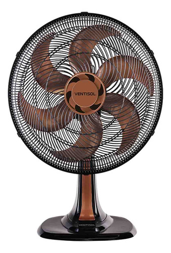 Ventilador De Mesa Chao Ou Parede Ventisol 40cm 6 Pas Bronze Cor Da Estrutura Preto Diâmetro 40 Cm Frequência 60hz Material Das Pás Plástico 220v