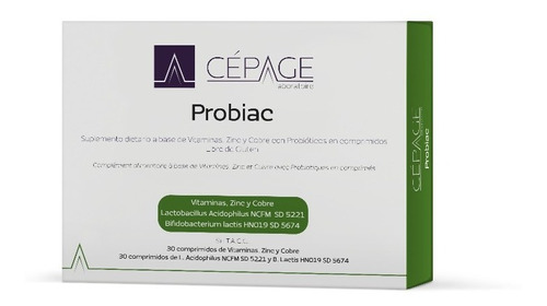 Cepage Probiac Vitaminas Zinc Cobre Probióticos 30 Comp