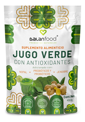 Suplemento De Jugo Verde Con Antioxidantes Probioticos Y Pre