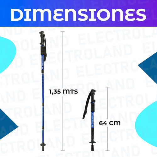 Baston De Senderismo Trekking Plegable Aluminio Caminar