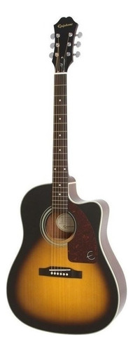 Guitarra Electroacústica Epiphone AJ-210CE para diestros vintage sunburst