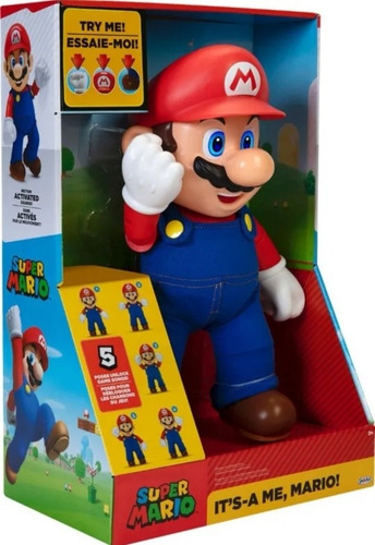 Super Mario Bros It's A Me Mario, Figura Articulada Sonido (Usado)