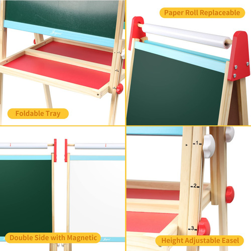 Pizarra Blanca Y Pizarra De Madera Easel Joyooss Para Niños