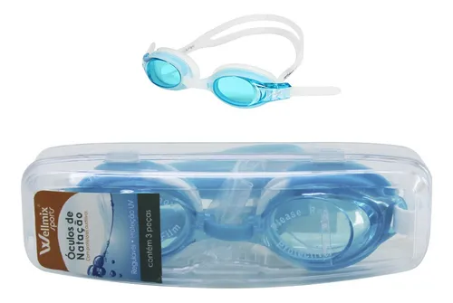 Kit de gafas de natación Blue Sport con protector auditivo