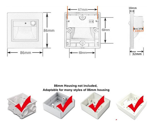 B Paquete De 4, Sensor De Luz Detector Empotrado Led Luz De