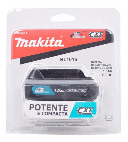 Bateria De Lítio 12v Max Slide Bl1016 1.5 Ah Cxt - Makita