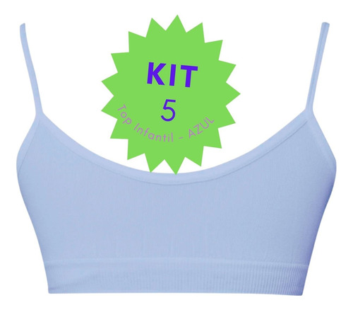 Kit 5 Sutiã Infantil Menina Top Básico Confortável