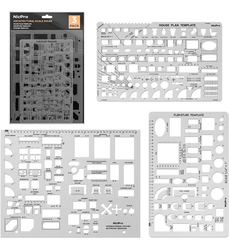 Plantillas Arquitectonicas De Herramientas De Dibujo (3 U...