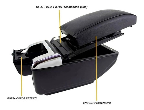 Imagem 4 de 9 de Console Apoio De Braço Porta Objeto Copo Descanso