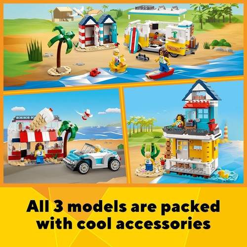 Lego Creador 3in1 Beach Camper Van 31138 Building Kit, Los N