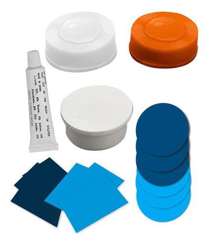 Kit Em Pvc Cola Remendo Reparo Para Colchão Inflável Nautika Azul