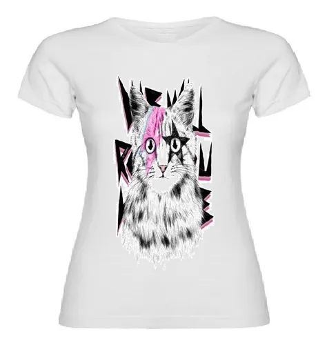 comprar Camisetas Estampada Para Mujer Camisetas Mujer Gato Roc