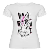 Comprar Camisetas Estampada Para Mujer Camisetas Mujer Gato Roc