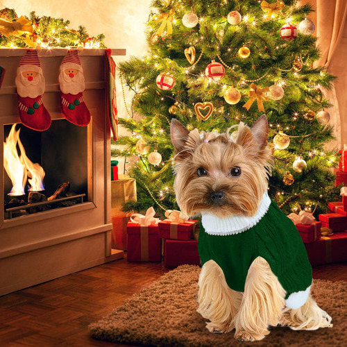 Goyoswa Dog Christmas Sweater Knited Turtleneck Sweater Call