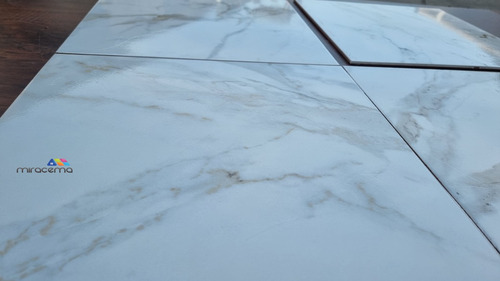 Ceramica Cañuelas Pozzuoli Brillo 43x43 Calacatta Gris+beige