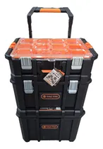 Comprar Cajas De Herramientas Modular Con Ruedas Tactix 3 Pzs Color Negro KIT-TACTIX-0001