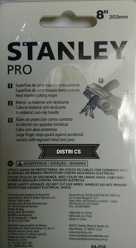 Alicate De Electricista Stanley Pro 8 Pulgadas 84-056