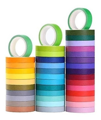 Washi Tape Unicolor Paq De 6 Colores Varios, Pequeños