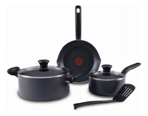 Set 6 Utensilios De Cocina T-fal Antiadherentes Color Gris