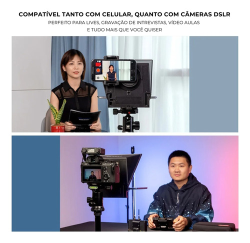 Teleprompter Para Câmera E Celular 8 Portátil Portátil T2pa