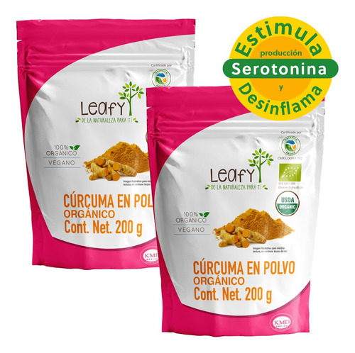 Paquete Cúrcuma Dúo Superfood Leafy 400 Gr