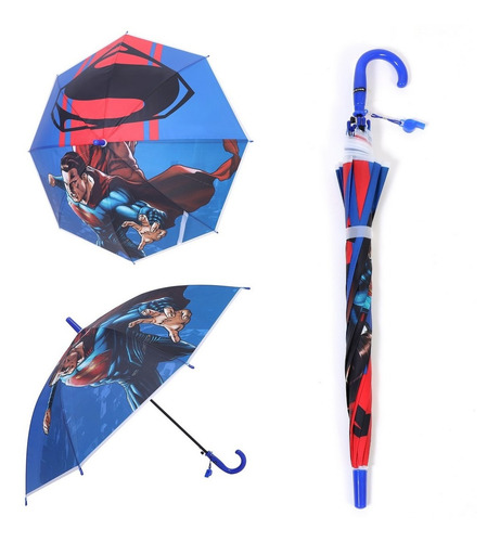 Imagen 2 de 6 de Paraguas Infantil Superman Dc Original New Ar1 4973 Ellobo