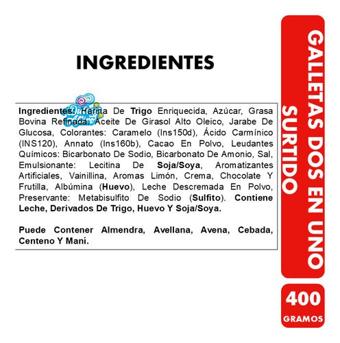Galletas Surtidas Especial Cumpleaños Dos En Uno 400 Gramos