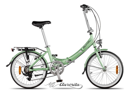 Bicicleta Aurorita Folding Classic Plegable Color Verde