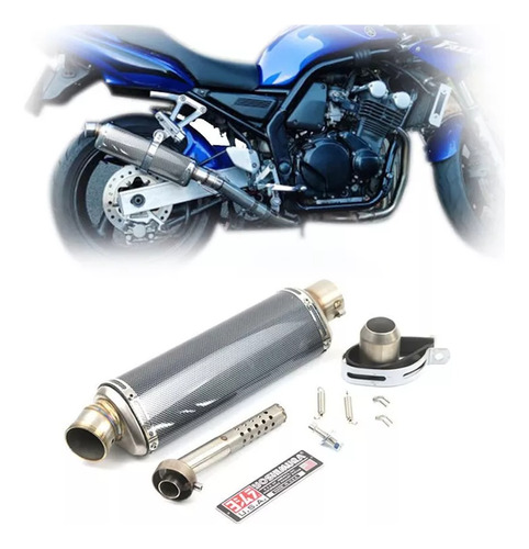 Escape Yoshimura Gris Plata Largo Universal 440mm Para Moto