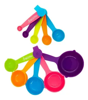 Tazas Cucharas Medidoras Set 10 Pz Cocina Repostería Postres Color Multicolor