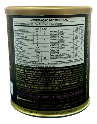 Collagen Gut Lata 440g/20ds Sabor Uva Essential