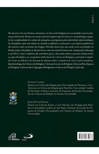 Compêndio de Ciência da Religião, de Usarski, Frank. Editorial Editora Paulinas, capa mole em português, 2013