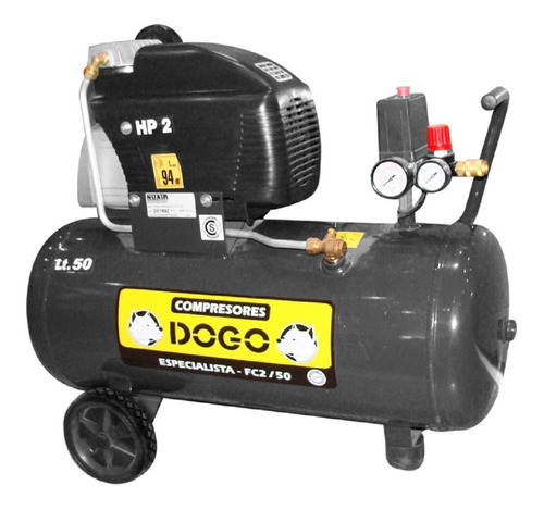 Compresor De Aire 50 Litros 8 Bar 115 Psi 2 Hp Dogo Especial Color Negro Frecuencia 50 MHz