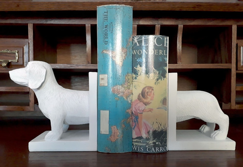 Porta Libro Perro Salchicha Decorativo Para Escritorio 