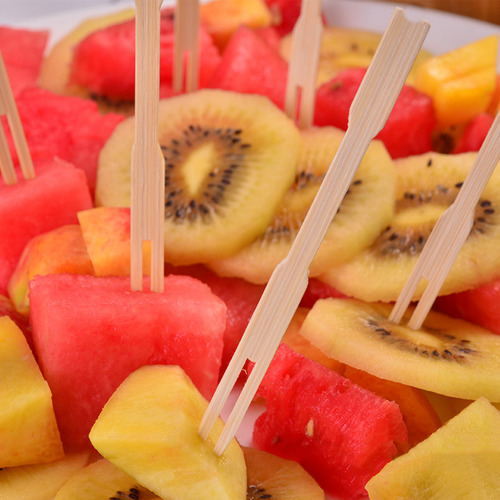 Tenedores Desechables De BambĂș Para Frutas, De Madera, Para