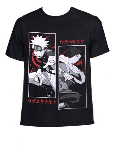 Camiseta Estampada Unisex Naruto & Sasuke Alta Calidad