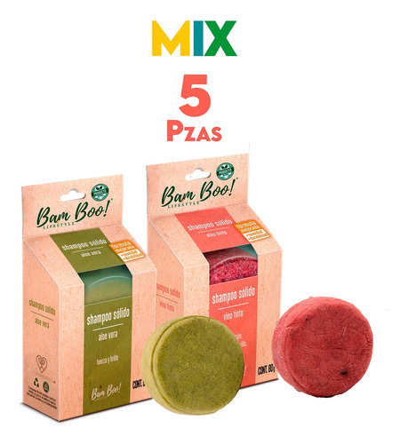 5 Pack Mix Shampoo 80 G Bam Boo! Lifestyle