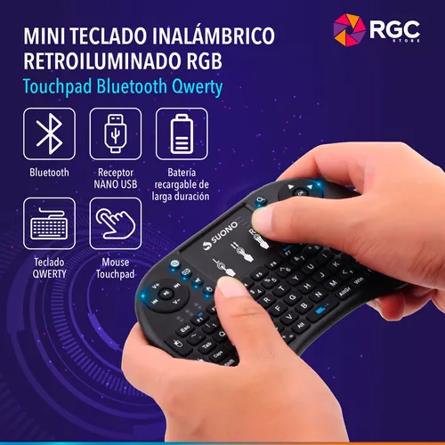 Mini Teclado Español Inalambrico Bluetooth Iluminado Usb